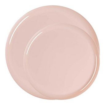 Flat Round Disposable Plastic Dinnerware Set - 40 Sets