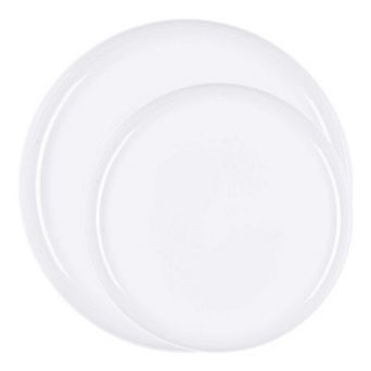 Flat Round Disposable Plastic Dinnerware Set - 40 Sets
