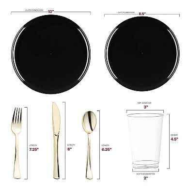 Flat Round Disposable Plastic Wedding Set - 30 Sets