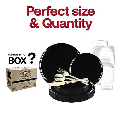 Flat Round Disposable Plastic Wedding Set - 30 Sets