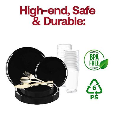 Flat Round Disposable Plastic Wedding Set - 30 Sets