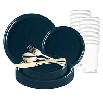 Flat Round Disposable Plastic Wedding Set - 30 Sets
