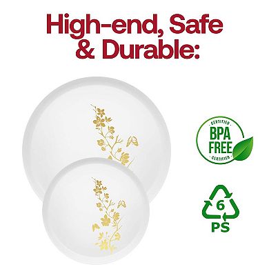 8.5" Disposable Plastic Salad/Dessert Plates - 120pcs