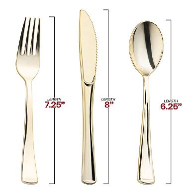 Refined Metallic Disposable Cutlery & Tumbler Suite - 120 Sets