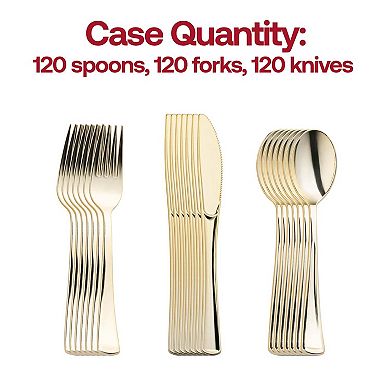 Refined Metallic Disposable Cutlery & Tumbler Suite - 120 Sets