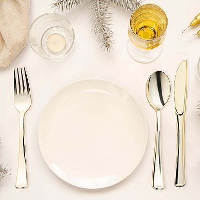Refined Metallic Disposable Cutlery & Tumbler Suite - 120 Sets