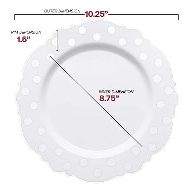 Dots Blossom Round Disposable Plastic Dinnerware Set - 40 Sets
