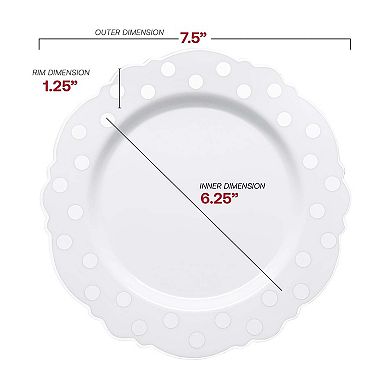 Dots Blossom Round Disposable Plastic Dinnerware Set - 40 Sets