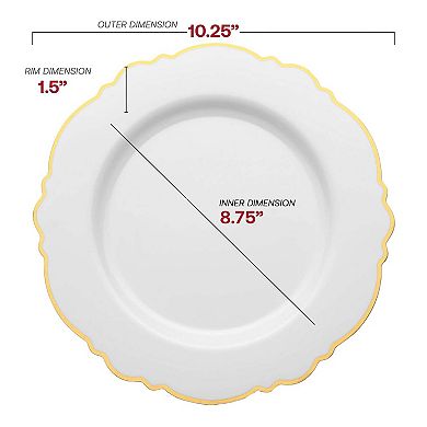 Blossom Round Disposable Plastic Dinnerware Set - 40 Sets