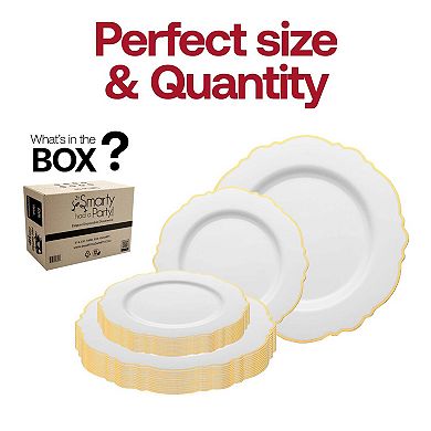 Blossom Round Disposable Plastic Dinnerware Set - 40 Sets