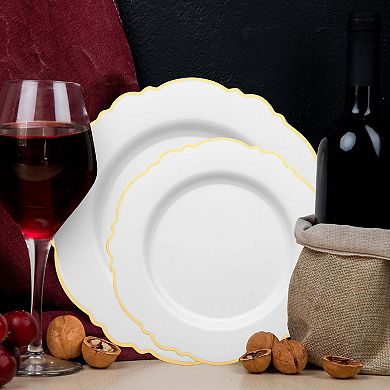 Blossom Round Disposable Plastic Dinnerware Set - 40 Sets