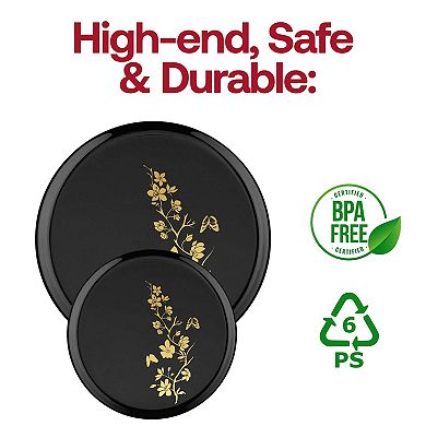 10" Disposable Plastic Dinner Plates - 120 pcs