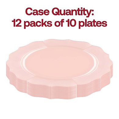 7.5" Round Lotus Disposable Plastic Salad Plates - 120 pcs