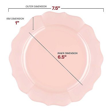7.5" Round Lotus Disposable Plastic Salad Plates - 120 pcs