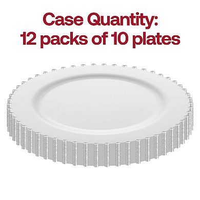 7" Pearl String Round Disposable Plastic Salad Plates - 120 pcs