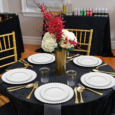 7" Pearl String Round Disposable Plastic Salad Plates - 120 pcs