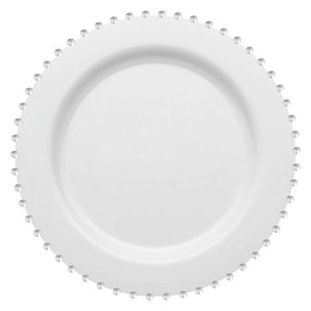 7" Pearl String Round Disposable Plastic Salad Plates - 120 pc