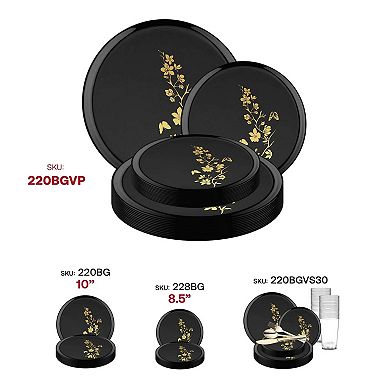 Duo Designer Disposable Plate Set Combo Pack for 120 Guests