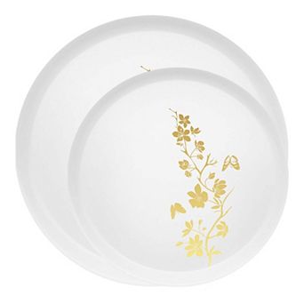 Duo Designer Disposable Plate Set  Combo Pack for 120 Guests