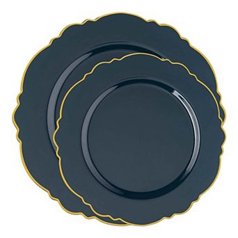 Duo Designer Disposable Plate Set  Combo Pack for 120 Guests