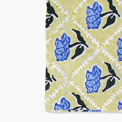 Noor Pure Linen Handprinted Table Runner