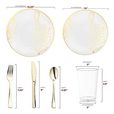 White w/ Gold Floral Round Wedding Set - 30 Sets