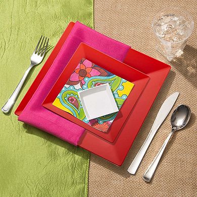 Red Square Plastic Wedding Set - 30 Sets