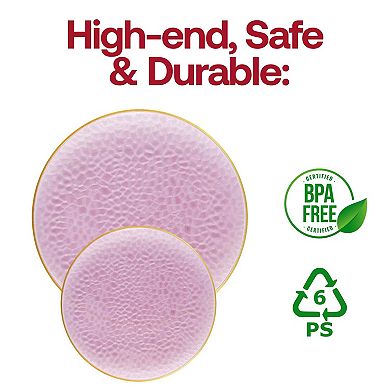 7.5" Vintage Rim Round Disposable Plastic Salad Plates - 120 pcs