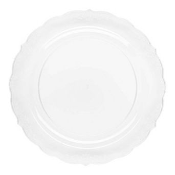 7.5" Vintage Rim Round Disposable Plastic Salad Plates - 120 pc