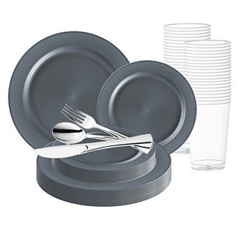 Matte Disposable Plastic Wedding Set - 30 Sets
