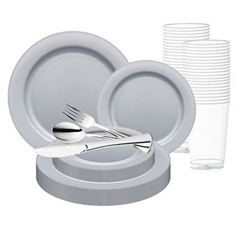 Matte Disposable Plastic Wedding Set - 30 Sets