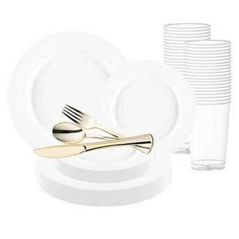 Matte Disposable Plastic Wedding Set - 30 Sets