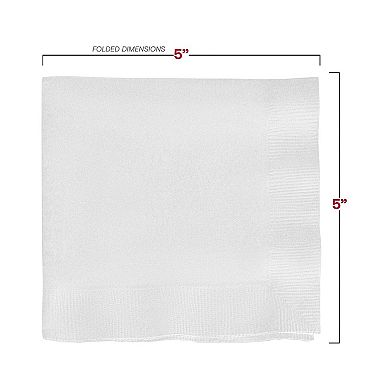 Durable White Paper Beverage Napkins - 1800 pcs