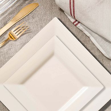 Ivory Square Plastic Wedding Set - 30 Sets