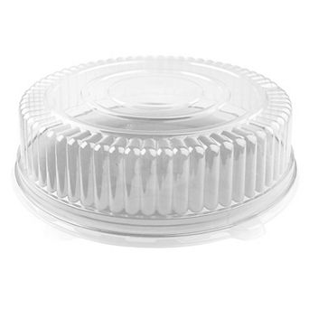 Clear Round Plastic Tray Lids - 25 Sets