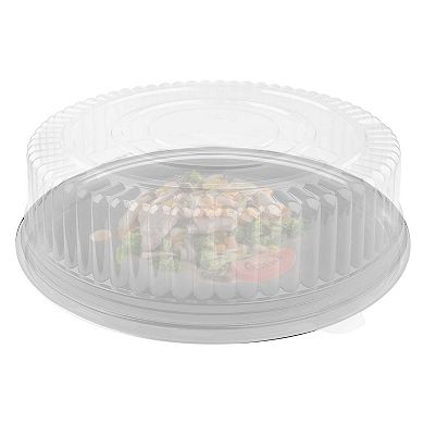 Clear Round Plastic Tray Lids - 25 Sets