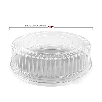 Clear Round Plastic Tray Lids - 25 Sets