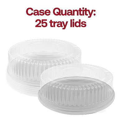 Clear Round Plastic Tray Lids - 25 Sets