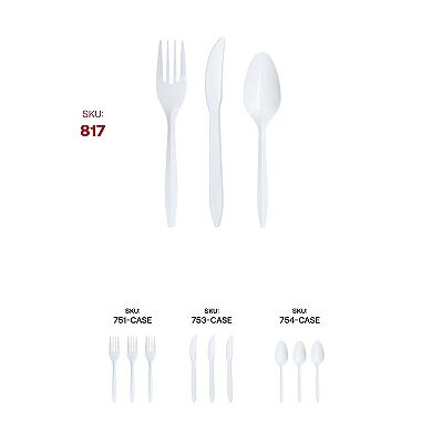 Cutlery Kit - Fork, Teaspoon and Knife - 500 Sets