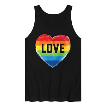 Men's Love Rainbow Heart Graphic Tank Top