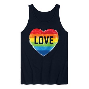 Men's Love Rainbow Heart Graphic Tank Top