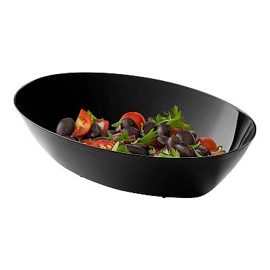 2 qt. Black Oval Plastic Serving Bowls - 24 pcs