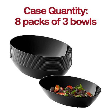 2 qt. Black Oval Plastic Serving Bowls - 24 pcs
