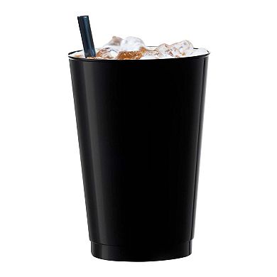 12 oz. Black Round Plastic Tumblers - 240 pcs