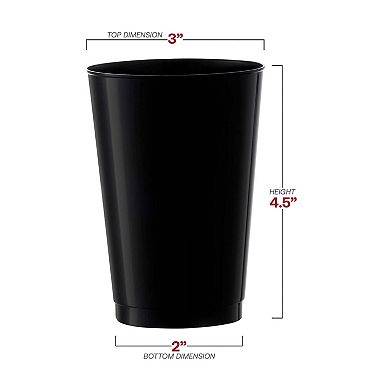 12 oz. Black Round Plastic Tumblers - 240 pcs