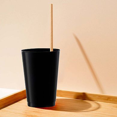 12 oz. Black Round Plastic Tumblers - 240 pcs