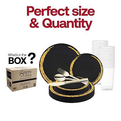 Black w/ Gold Moonlight Plastic Wedding - For 30 Guests