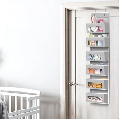Over Door Hanging Organizer with Clear Window Pockets for Storage