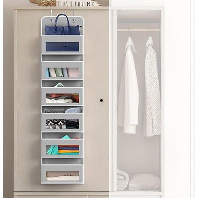 Over Door Hanging Organizer with Clear Window Pockets for Storage