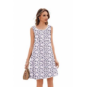 Ekouaer Women's Nightgown Sleepwear Sleeveless Sleep Dress V Neck Sleepshirt with Button Light